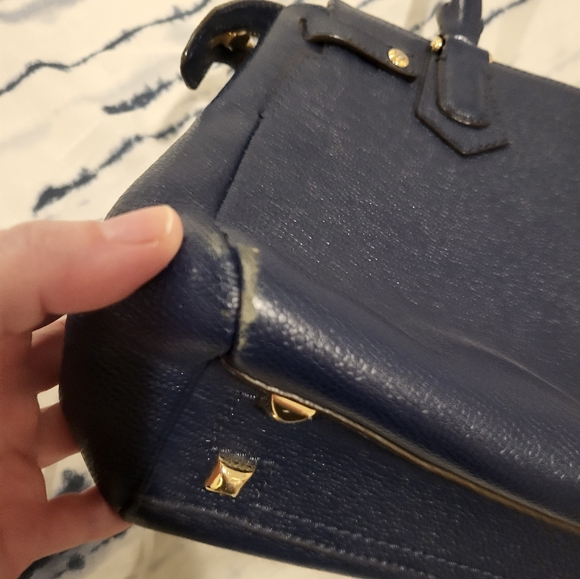 Henri Bedal satchel leather _ dark royal blue _ gold - Picture 16 of 16